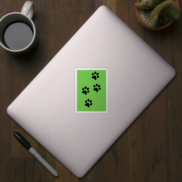 Black Pawprints on Light Green by Blue Butterfly Designs 